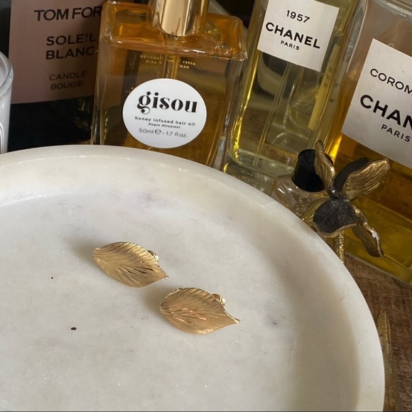 Very RARE Vintage Christian Dior leaf earrings for pierced ears - Picture 5 of 9